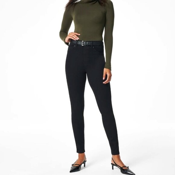 EUC Women's SPANX Pull-On Ankle Skinny Jeans #20278Q Faded Black | Size LP‎ - Picture 1 of 9